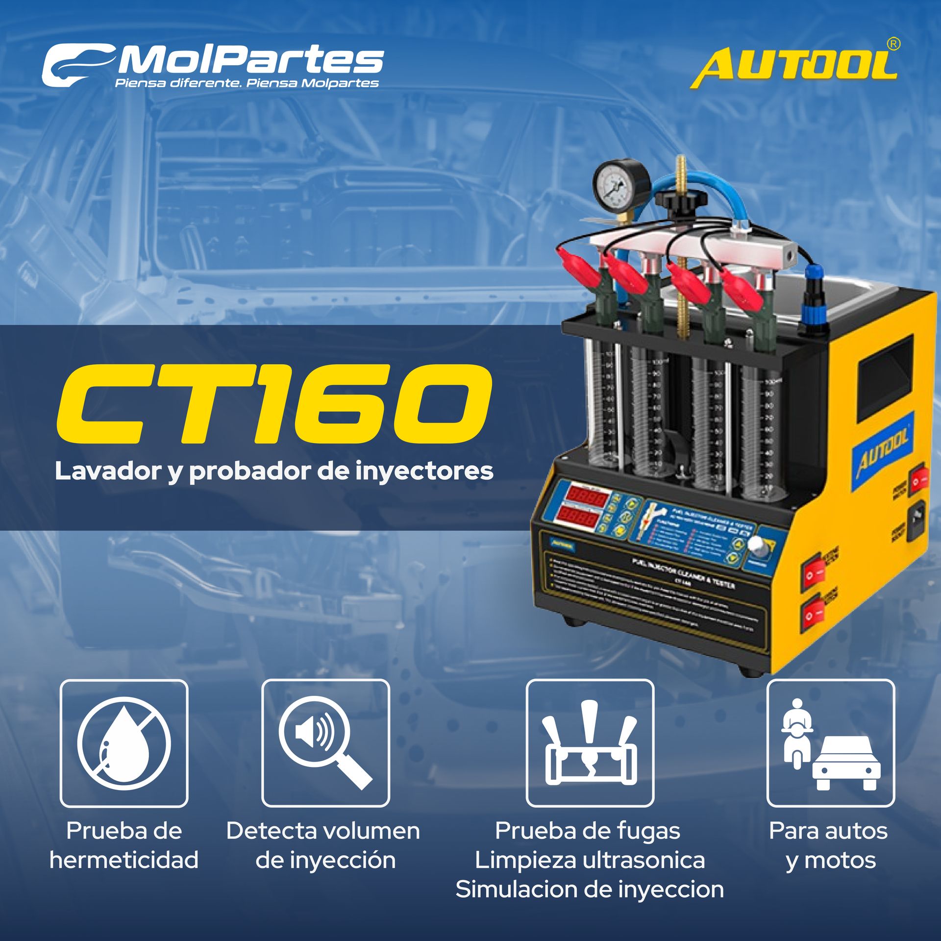 CT160 AUTOOL LAVADOR Y PROBADOR DE INYECTORES COLOMBIA