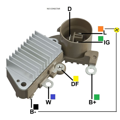 REGULADOR CHEVROLET SWIFT TERMINALES DIG-L TERMINAL L CON SEÑAL A LA BOMBA 126000-0850 TIPO NIPONDENSO