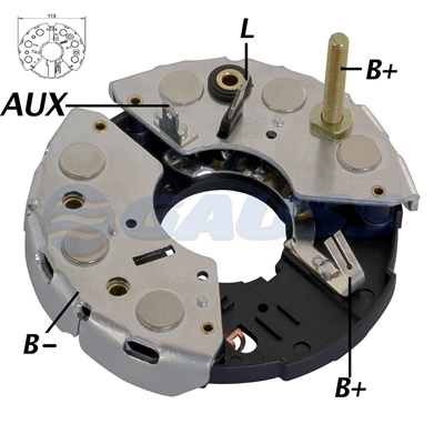 RECTIFICADOR CHEVETTE FIAT UNO LADA NIVA 80AMP 8X35A (GA026 GA028 GA032 GA034) TIPO BOSCH