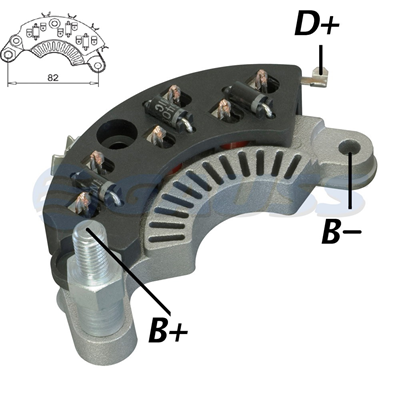 RECTIFICADOR CHEVROLET ASTRA CORSA WIND OMEGA VECTRA 120AMP 6X50A (GA432 GA701) TIPO DELCO