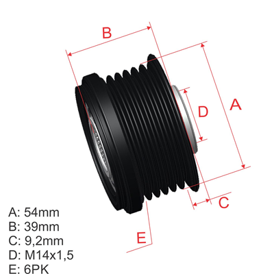 POLEA RUEDA LIBRE HYUNDAI GRAND SANTAFE IX35 SANTA FE II KIA CARNIVAL SORENTO II SPORTAGE SUZUKI SWIFT 6X14 0210402560 5350263