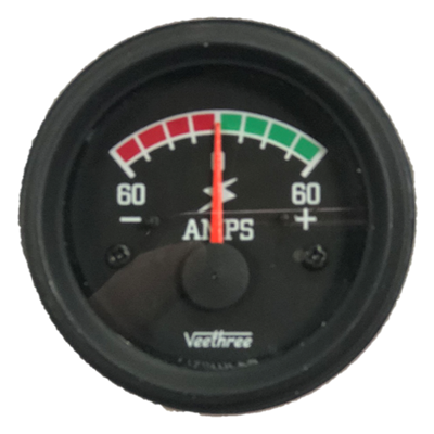 AMPERIMETRO 60-60 52MM ESCALA COLOR ARO NEGRO