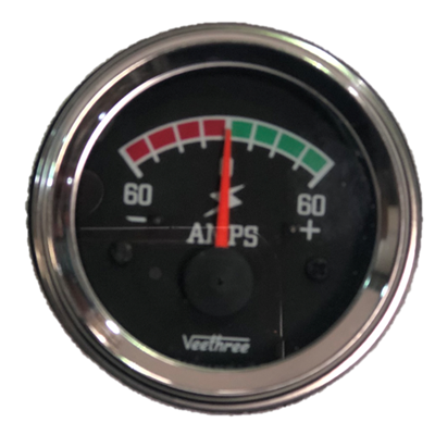 AMPERIMETRO 60-60 52MM ESCALA COLOR ARO CROMADO