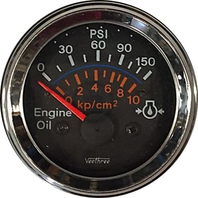 MARCADOR ACEITE ELECTRICO 150PSI 12V ARO CROMADO