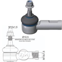 TERMINAL EXTERNA DIRECCION CHEVROLET CORSA MACHORP:M10-1.50 RC:M14-1.50 C:1:6 L:78C0.046IC:Ø10 5RC:M14-1 50RP:M10-1 50 
