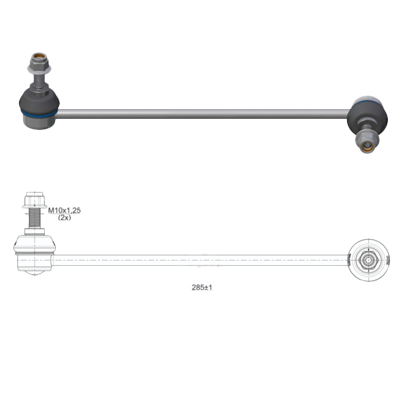 BIELETA BARRA ESTAB. DEL DER HYUNDAI ACCENT III VISION KIA RIO II 05 11 