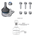 ROTULA INF FIAT DOBLO FIORINO GRAND SIENA MOBI PALIO SIENA STRADA UNO RP:M12-1 25 DM:Ø8 5 TP: 87N.M ETC:33N.M