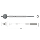 TERMINAL AXIAL FIAT BRAVA 95 TEMPRA 90 TIPO 87 Y 93 LANCIA DEDRA 89 DELTA 93 L:267 RC:M14-1 50 RP:M12-1 50 TP:52N.M MTC 