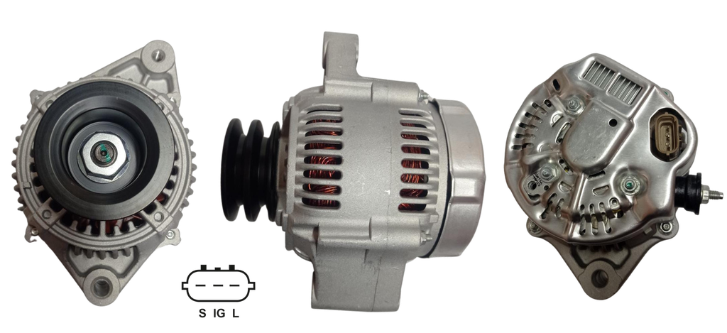 ALTERNADOR TOYOTA LAND CRUISER 3.5L 4.2L 12V 80AMP TIPO NIPPONDENSO POLEA DOBLE EN V