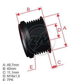 POLEA RUEDA LIBRE NISSAN CABSTAR NAVARRA NP300 TERRA 16X7 231004KV0A 231004KV0A