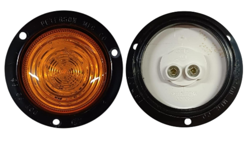 LUZ LED REDONDA 2.5″ 12-24V AMARILLA DEMARCADORA 5 DIODOS MONTAJE CON BRIDA Y CONECTOR PL2 NO INLCUIDO