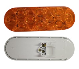 [PT-M821A-10] LUZ LED OVALADA 6″ 12-24V AMARILLA DIRECCIONAL 10 DIODOS PARA CONECTOR PL3 NO INLCUIDO