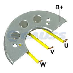 [07GA1001] RECTIFICADOR TRACTORES FIAT PERKINS MASSEY FERGUSON 55AMP 3X35A(GA004 GA005) TIPO BOSCH
