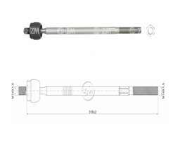[51ZM-17011212] TERMINAL AXIAL SEAT CORDOBA 93-00 IBIZA 1993-1995 SKODA FABIA 99-01 VW VOLKSWAGEN POLO 02 M14-1 50 86N.M 78N.M 