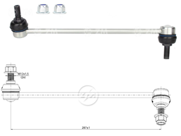 [51ZM-37011410] BIELETA BARRA ESTAB. DEL DER CHEVROLET CAPTIVA 4WD (C100 C140) TRACKER EQUINOX 3.6 GRAN VITARA XL7 07 09 LC:287RP:M12-1 50TC84N.M