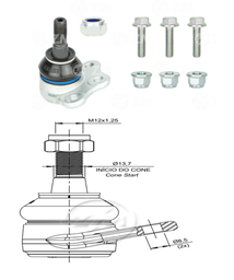 [51ZM-47013001] ROTULA INF FIAT DOBLO FIORINO GRAND SIENA MOBI PALIO SIENA STRADA UNO RP:M12-1 25 DM:Ø8 5 TP: 87N.M ETC:33N.M